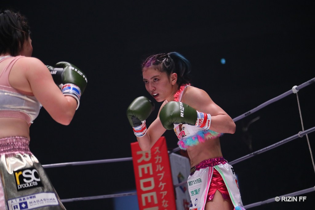 Panchan Rina during a kickboxing fight.